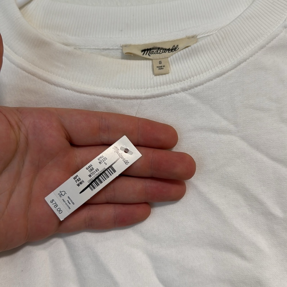 Madewell Puff-Sleeve Sweatshirt Tee in Winter White - Picture 6 of 8